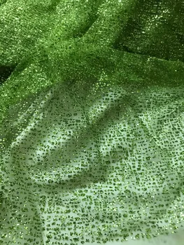

sparkly David-51110 glued glitter sequins lace fabric New design african sequins tulle mesh fabric