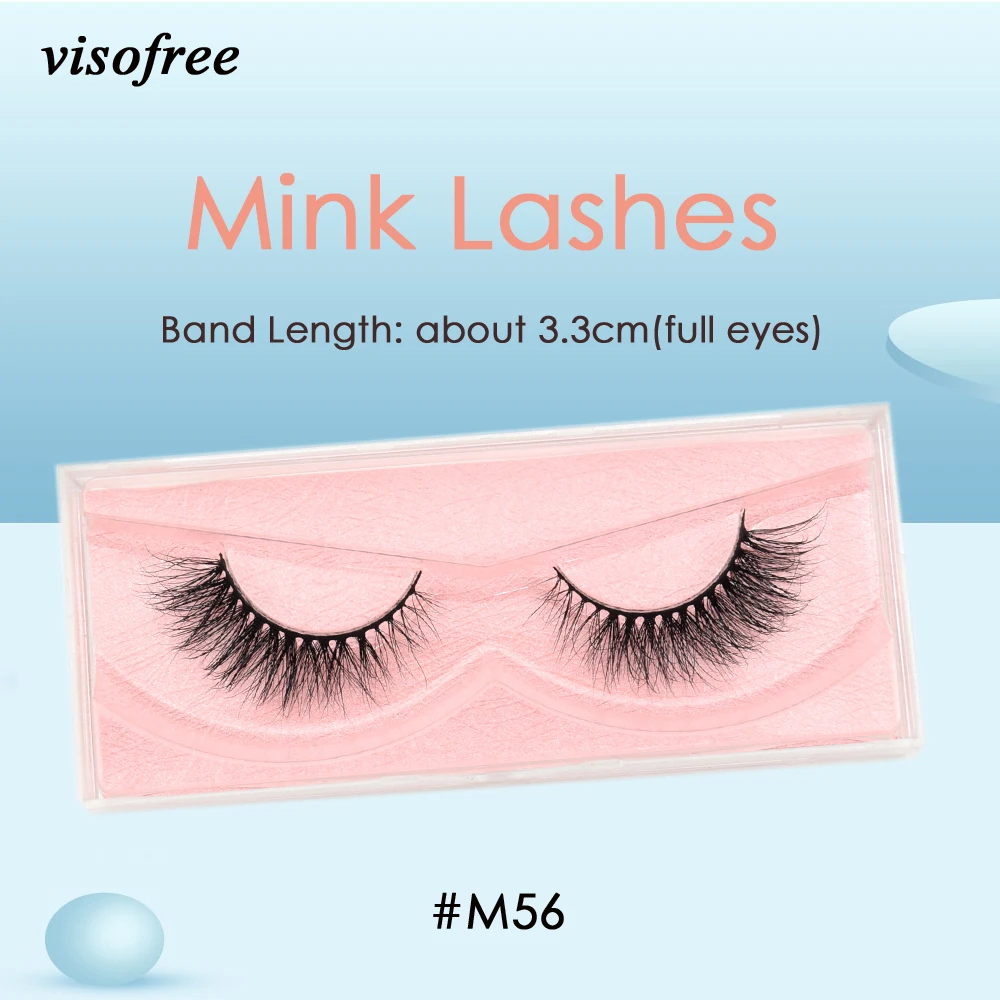 

Visofree Mink Lashes 3D Mink Eyelashes Ultra Fluffy Collection Medium Volume Mink False Eyelashes Cruelty free Lashes Makeup M56