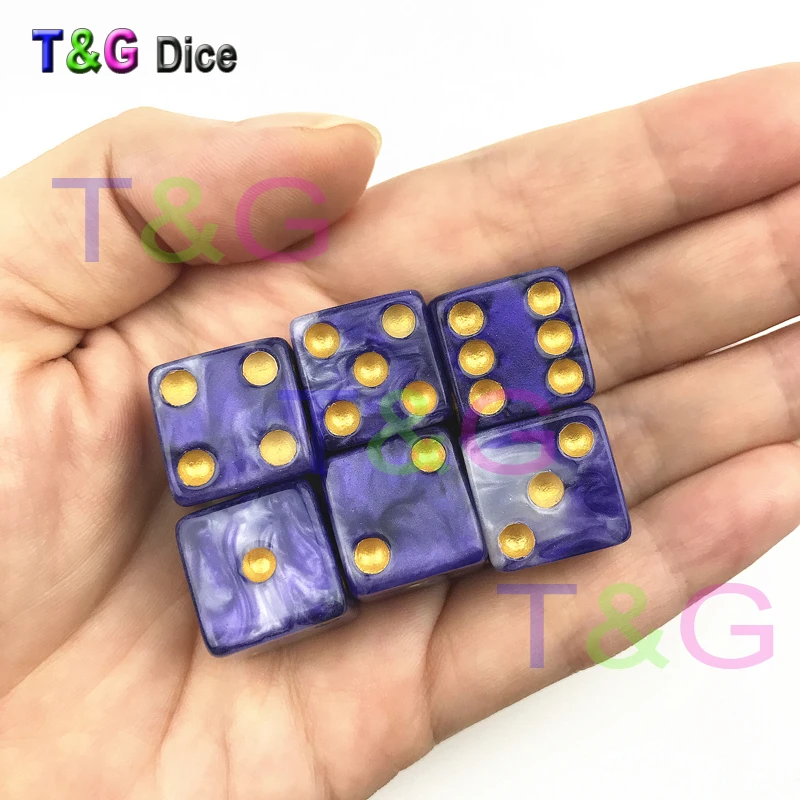 Цветные кости D6 комплект 6 шт./компл. T & G Высокое качество 16 мм микс-Цвет Стандартный горошек игра квадратный Coner азартные игры
