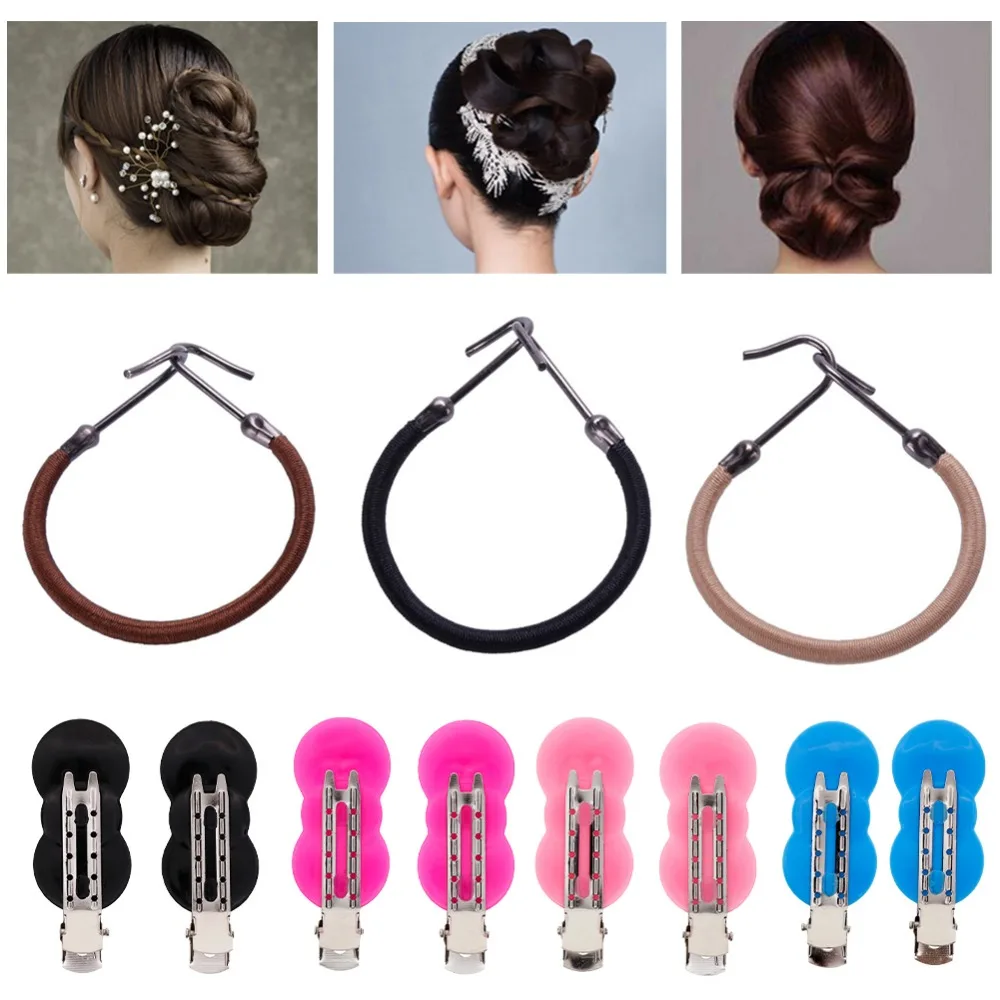 8Pcs/4Pairs No Bend Hair Bangs Clips No Mark+12pcs Elastic Hair Bands