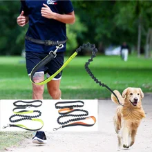 Verstellbare Taille Pet Hundeleine Laufen Jogging Hündchen Blei Fuß Leine Grün Orange