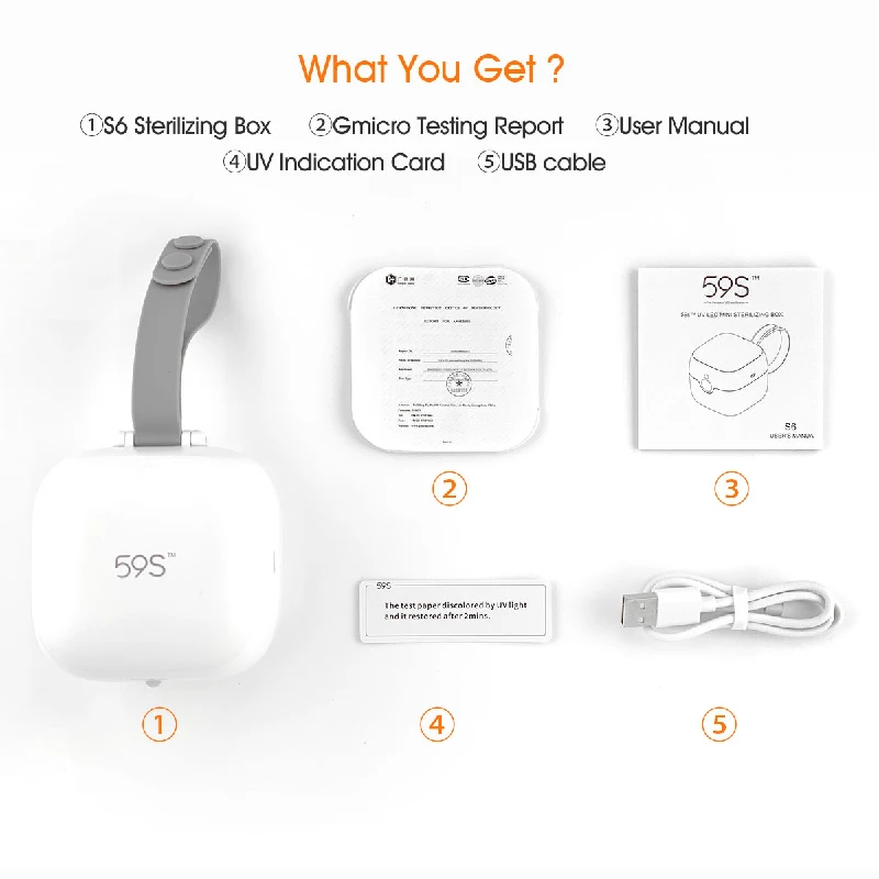59S Baby Nipple Pacifier Sterilizer Earrings Sterilizer Storage Box 260nm UV Light Kill Germs Protection From Viral Infection
