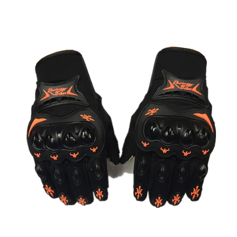 Перчатки для мотоциклистов с сенсорным экраном, Зимние Перчатки для мотоциклистов, Перчатки для мотоциклистов, перчатки для верховой езды, Перчатки для мотоциклистов - Цвет: Black Orange