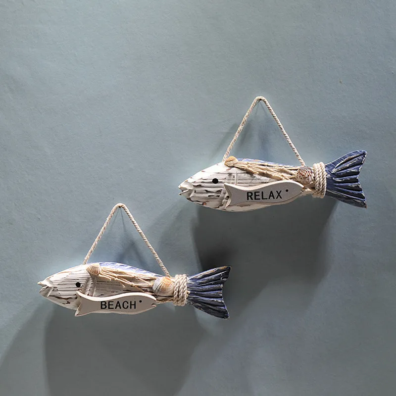 Средиземноморская деревянная рыбья кость Добро пожаловать, чтобы повесить в стену украшения стены морской