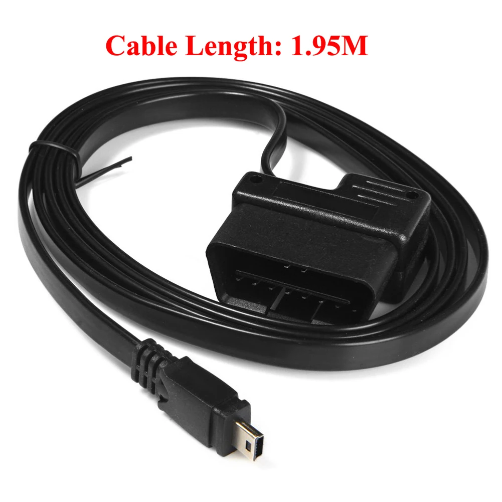 

1.95m OBD II 2 Cable Diagnostic Adapter 16 Pin OBD ii to Mini USB Cable for HUD 5.5 HUD Headup Diplay W02 Original Cable