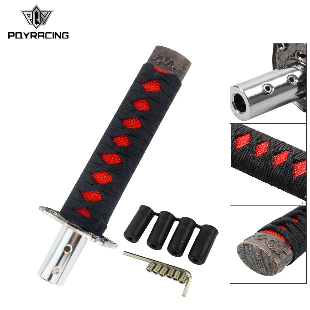 PQY Universal JDM Samurai Sword Shift Knob Shifter Katana Metal