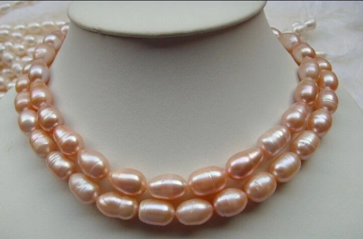 

Wholesale FREE SHIPPING elegant 11-13mm natural south sea pink pearl necklace 33inch 14KGP