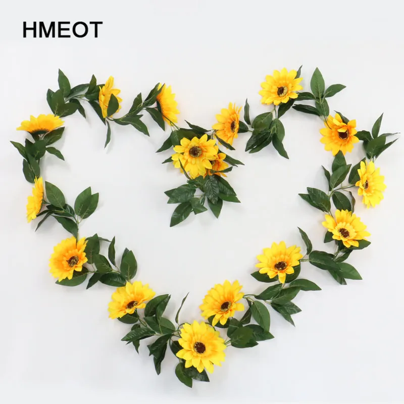 

2.2 m simulation fake flower sunflower vine wedding wall hanging decoration flowers garden beautification decorative accessories