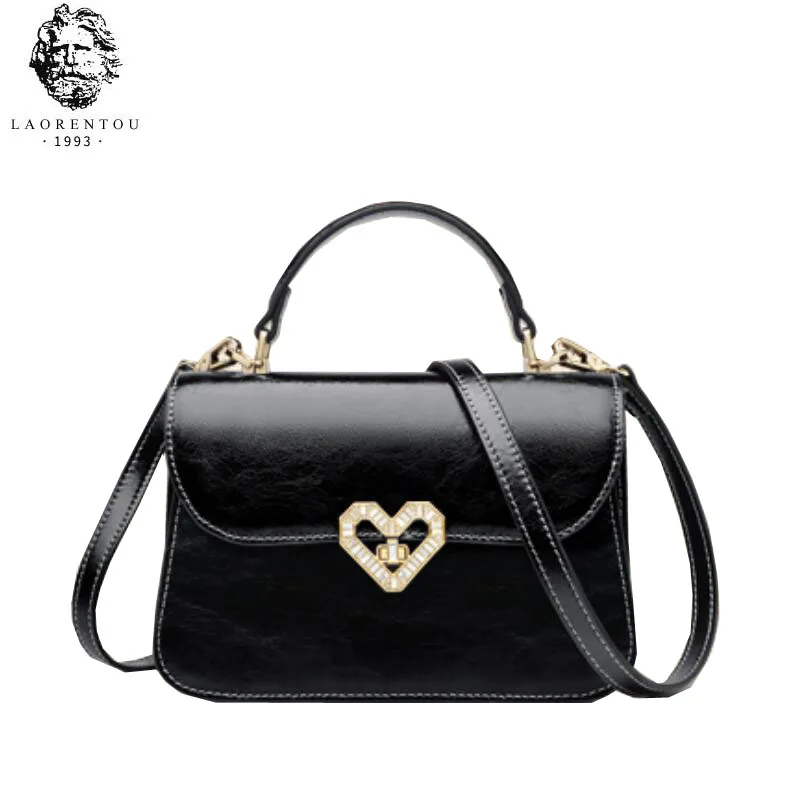 

LAORENTOU Women leather handbags 2019 New black tote women bag Simple quality women leather shoulder Crossbody bag