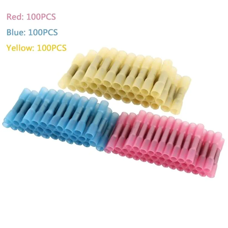 

300Pcs Heat Shrink Insulated Butt Crimp Wire Connector Terminals Assortment Kit @8 JDH99