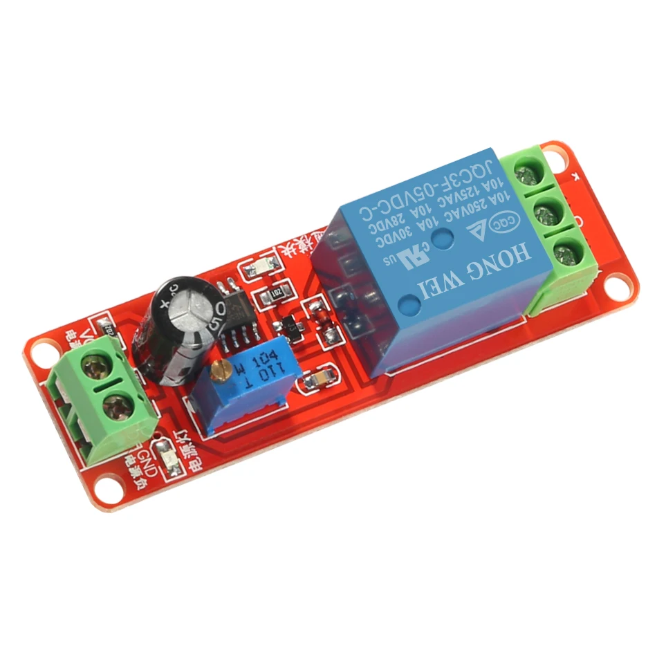 Регулируемый модуль таймера 12V 5V NE555 реле задержки постоянного тока экран ЦП 0 10 С