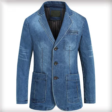 Light Blue 02 Весенняя Мужская джинсовая куртка, пальто XXXXL, большая Мужская джинсовая куртка, джинсовое пальто, европейская Весенняя верхняя одежда - Цвет: Light Blue 02