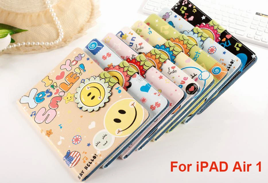 

For Apple iPad Air1 Cover Case High Quality PU Leather Case with wallet card holder for Ipad 5 with sleep/wake up case +gifts