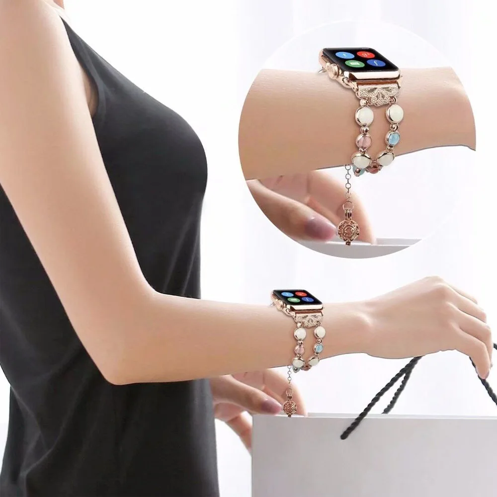 Светятся в темноте эластичный ремешок для наручных часов Apple Watch версии SE 6 5 4 3 2