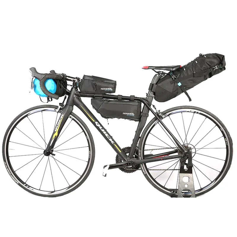 ROSWHEEL 4pcs/set Waterproof Bike Bag Bicycle Accessories Saddle Bag Cycling Top Front Frame Tube Bag
