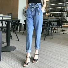 Новая высокая талия sash штаны-шаровары женские брюки уличная Весенние повседневные штаны женский молния и пуговицы Штаны длинные штаны