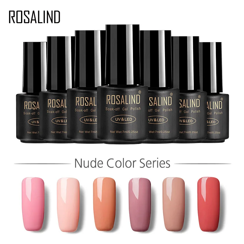 

ROSALIND Gel 1S Orange&Red&Gray&Nude Color Series Nail Gel Polish Profession UV LED Soak-off Semi Permanent Gel Varnish Gel Lak