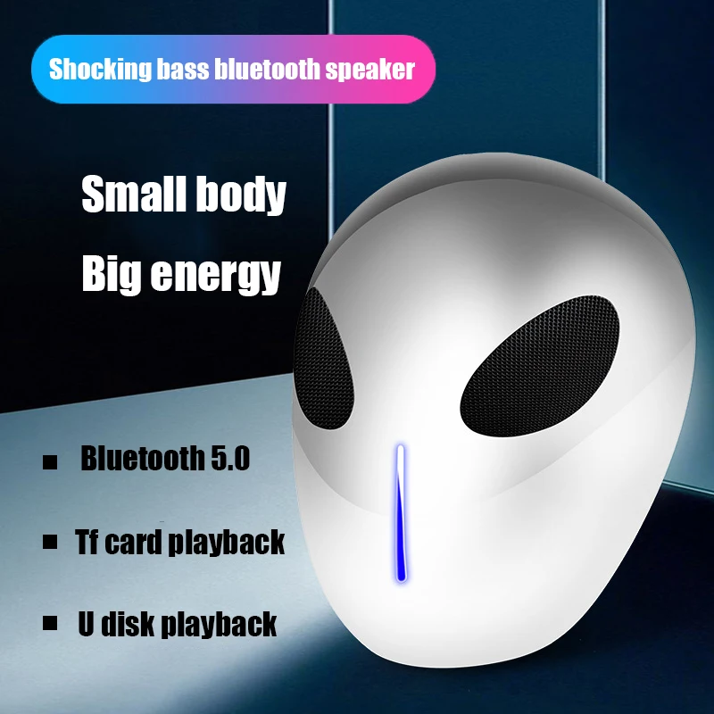 

Outdoor Bluetooth Player Alien Style Wireless Bluetooth Speaker Plug Card Subwoofer Innovative Small Sound Audio Device