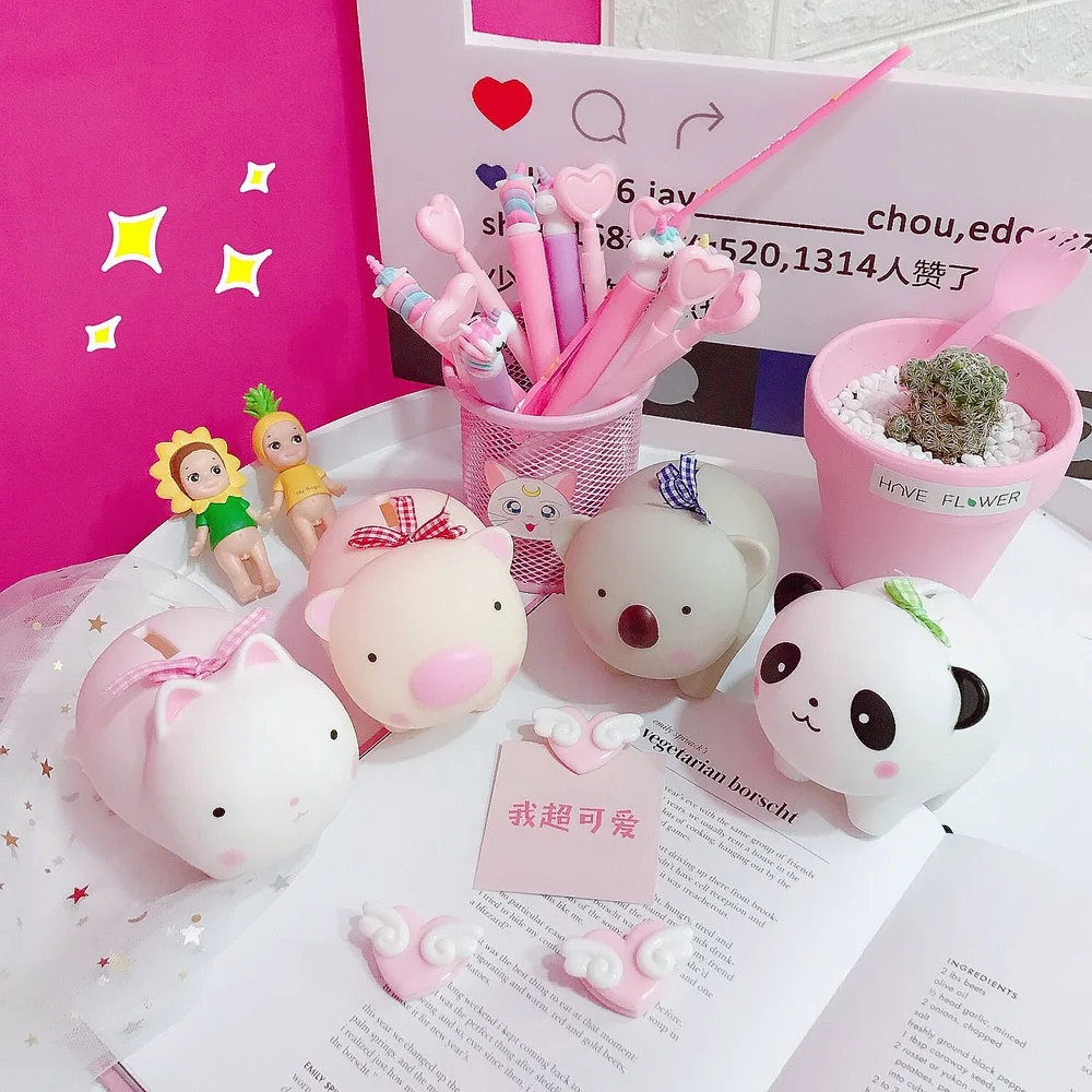 

Cute Cartoon Piggy Bank Creative rabbit panda Animal Model Money Box Children Baby Birthday Gift Holiday Gift Home Decor