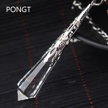 Натуральный белый кристалл маятники для придавая Исцеление чакры в рейки кристаллы талисманы ожерелье филигранная подвеска