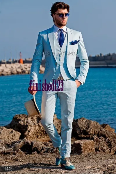 sky blue wedding suits for groom