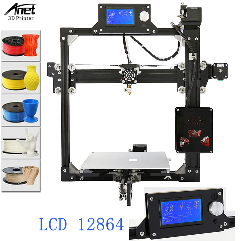 

China Manufacturer Anet A8 A6 E10 E12 A8L 3D Printer High Precision Reprap Prusa Desktop DIY 3D Printers With PLA/ABS Filament