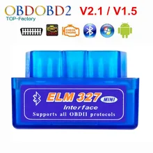 2020 Super Mini ELM327 Bluetooth V2.1 / V1.5 OBD2 herramienta de diagnóstico del coche ELM 327 Bluetooth 4,0 para Android/Symbian OBDII Protocolo