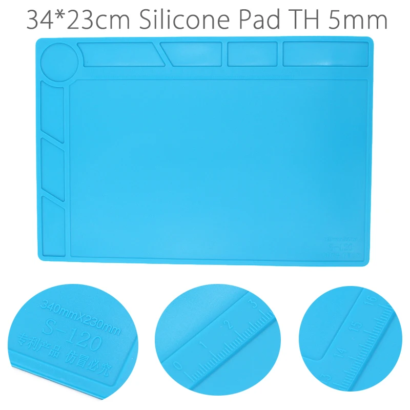 Heat Resistant Insulation Silicone Pad Desk Mat Soldering Phone Repair 34x23cm