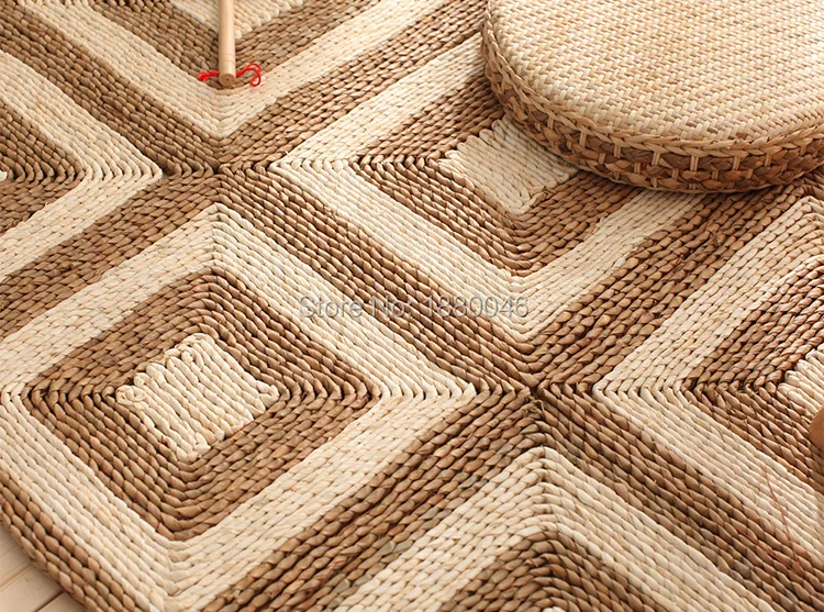 Японский пасторальный стиль натуральный травяной ковер 120x180 см натуральный коврик Раш круглый ковер ручной работы carpete ковер для спальни