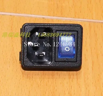 

[SA]JEC AC AC outlet triangle combo socket combination with a blue switch JR-101-1FSA--50pcs/lot