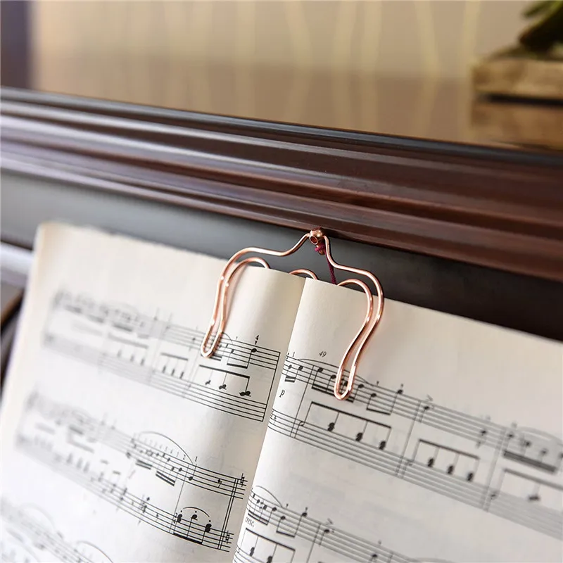 Music Book Clip Metal Bookmark rose gold Page Holder Paper Clip 2 Pack H0130