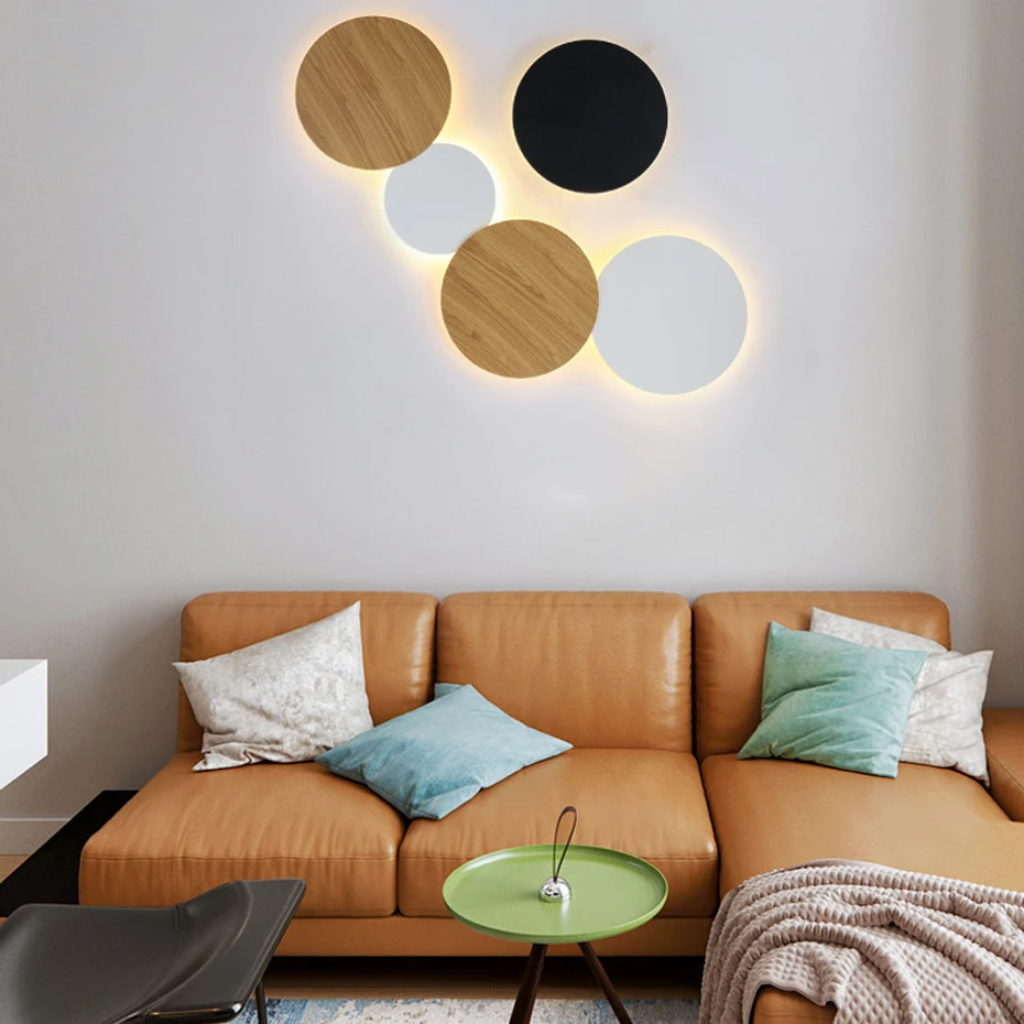 Preise Kreative Einfache LED Runde Eclipse Wand lampe Moderne Kombiniert Engineering Wand Licht Für Schlafzimmer Foyer Wohnzimmer Hotel Wohnkultur