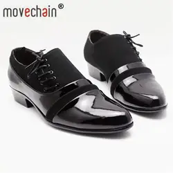 Movechain модные Для мужчин из искусственной кожи на шнуровке платье Бизнес обувь Для мужчин s Повседневное Туфли на плоской подошве для