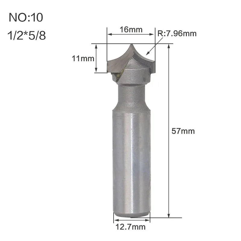 1 шт. 1/" 1/2" хвостовик деревообрабатывающий резак двойная фреза для отделки кромки биты для карбида дерева деревообрабатывающие гравировальные инструменты резьба бит