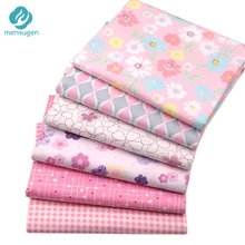 6 шт., набор для полных четвертей, 1" x 22"/46 см x 56 см, розовый цветок и плед, хлопок, ткань для лоскутного шитья