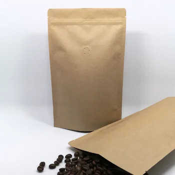

10pcs 1/4-1/2-1pound 13x20cm Reusable use kraft paper(Foil Inlay) sealing bag Coffee Beans packaging bag Oneway exhaust valve