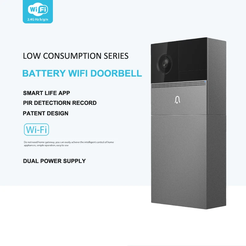 

Tuya smart enable doorbell patent desin Wireless WiFi Wire-Free Smart Video Doorbell Intercom visit remotely anytime anywhere