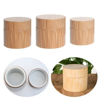 

Bamboo Bottle Cream Jar Nail Art Cream Refillable Empty Cosmetic Makeup Container Storage Box 3g 5g 10g 15g 20g 30g 50g