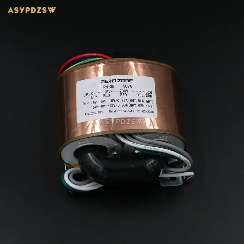 

115V / 230V 50VA Dual 15V-0V-15V R type transformer With copper foil shield 50W (2x15-0-15)