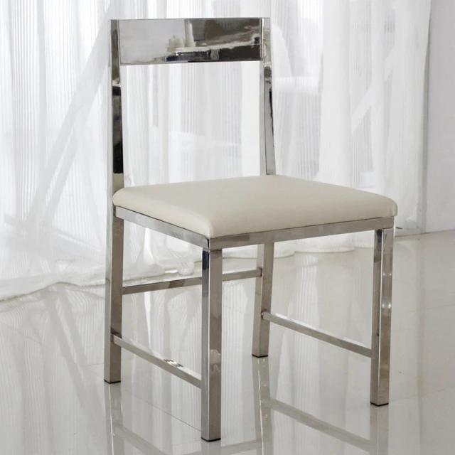 Low stainless steel restaurant chairs stylish modern minimalist white