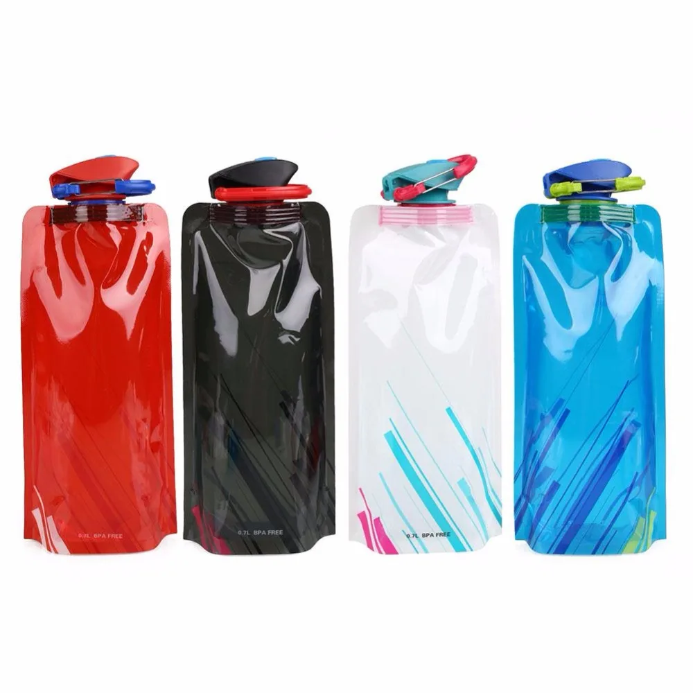

700ML Outdoor Sport Travel Foldable Collapsible Camping Hiking Portable Drink Water Bag Bottle Sports Kettle Cup
