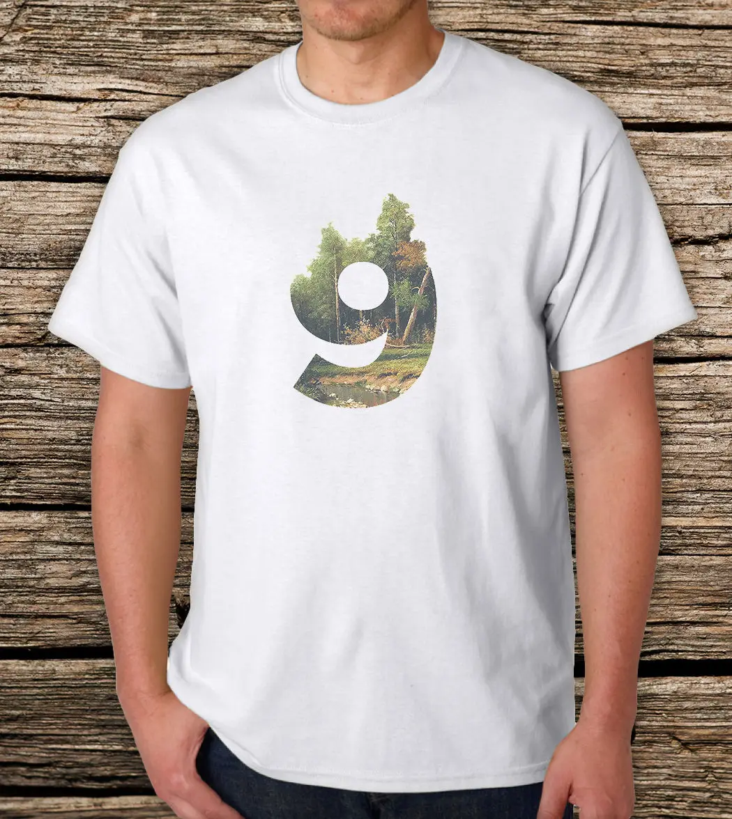 Creative Design Wild Forest And River No.9 Graphic T-Shirt Men's New Summer Style size S-3XL | Мужская одежда