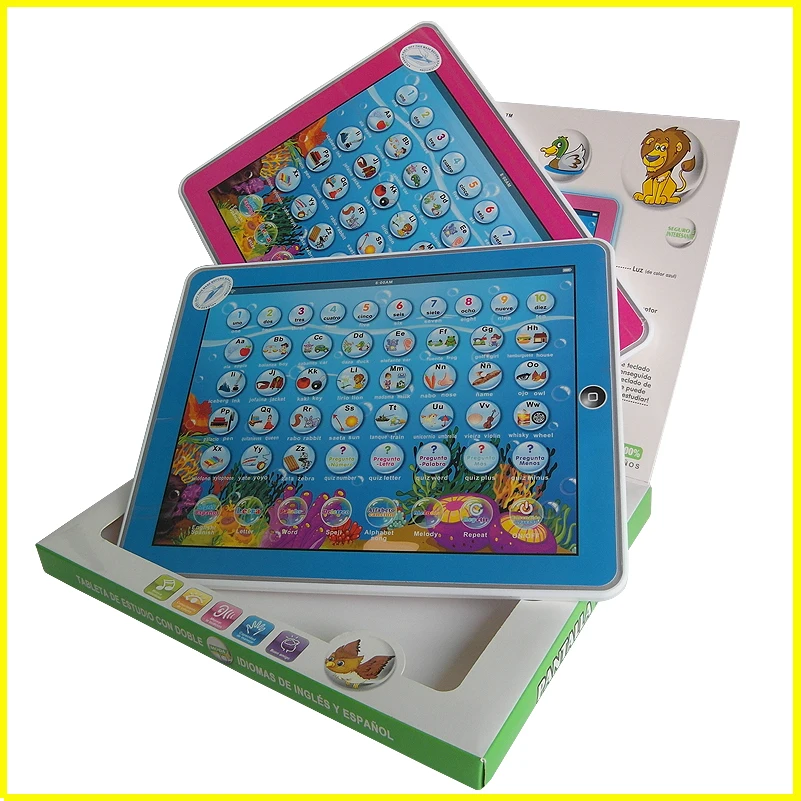 Spanish & English Language Children Educational Study Tablet Computer
