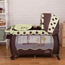 Hot sell Eco friendly multifunctional folding baby crib Infant baby bed Portable play Sleeping game bed