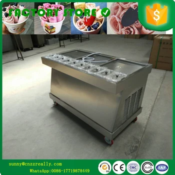 

free shipping electric fry ice cream machine three square pan milk ice roll machine fried ice pan machine