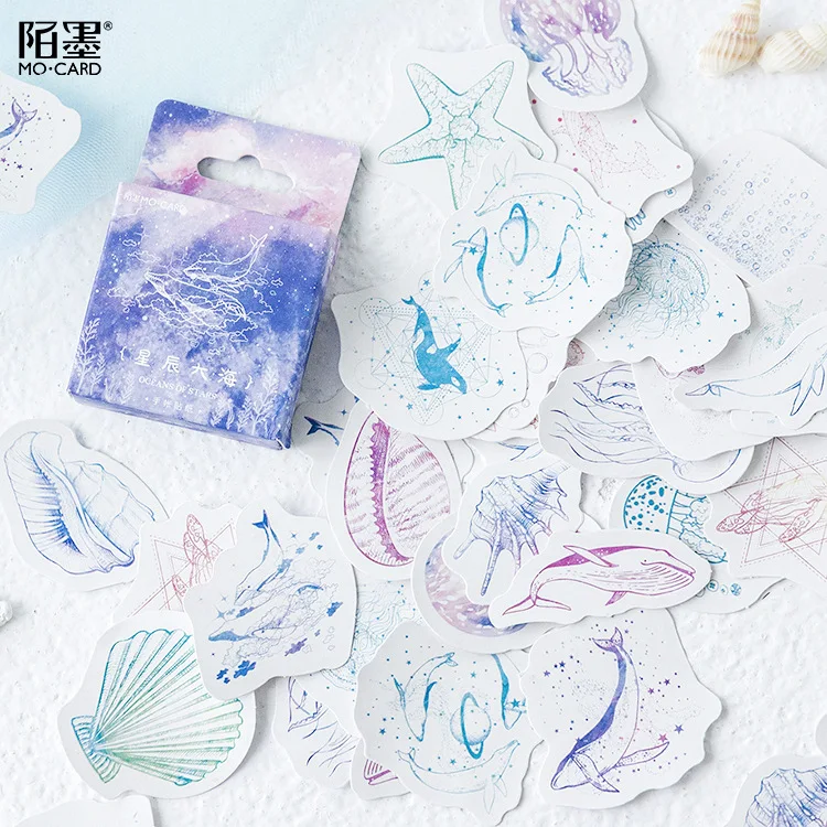 

Oceans of Stars whale Decorative Stickers set Adhesive Stickers DIY Decoration Diary Stickers Box Package