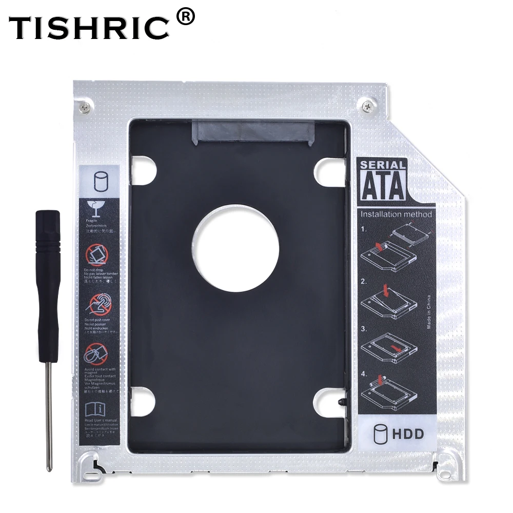 

TISHRIC 9.5 SATA 2nd 2.5 HDD SSD Enclosure Hard Disk Drive Optibay Caddy For Apple Macbook Air Pro 13" 15" 17" Superdrive Case