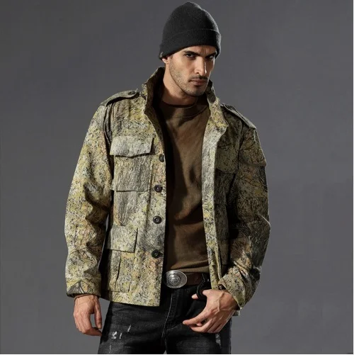

Tactical Hunting Military Jacket Men Outdoor Cotton Coat Bionic Terrain Camouflage SWAT Army Camping Sports Jacket