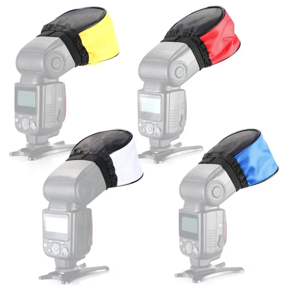 4in1 Four color Universal Cloth Softbox Bounce Flash Speedlite Diffuser for Canon Nikon Sigma Sony flash