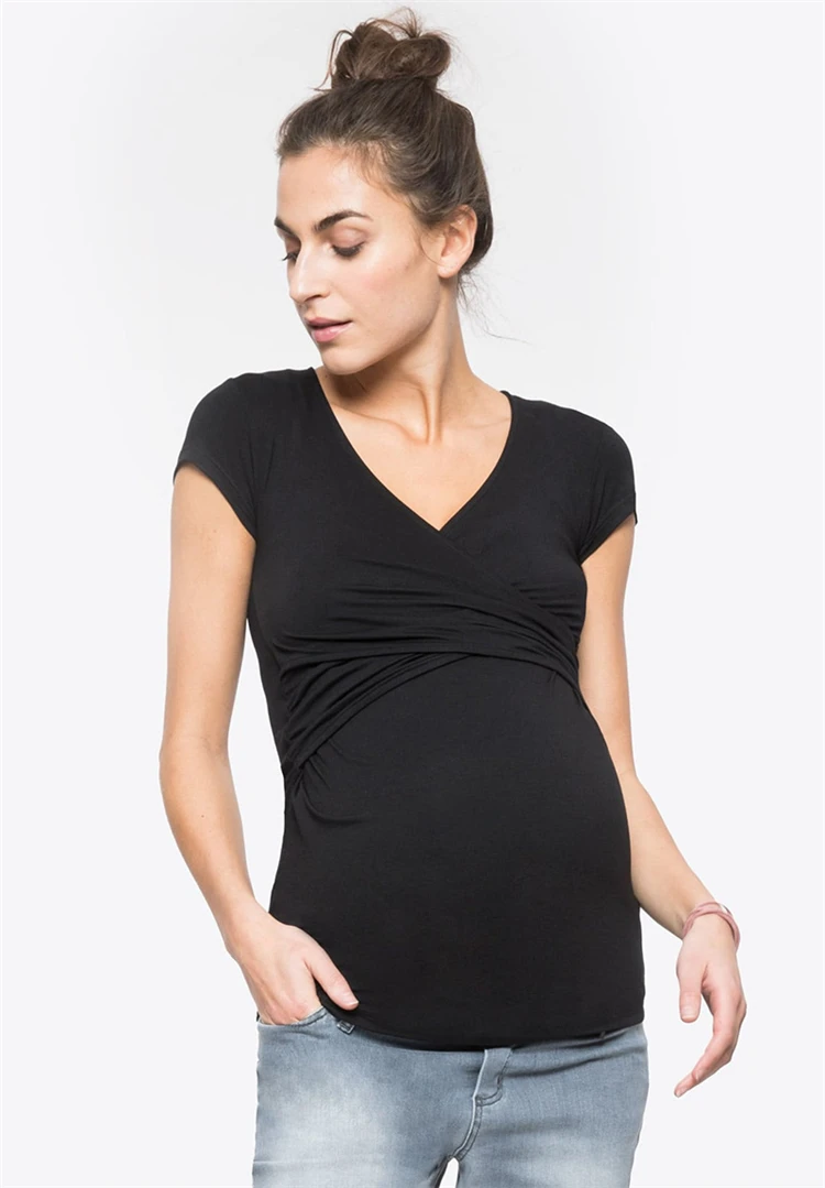 Nursing Tops Maternity Clothes Tees Breast Feeding Maternity Clothing T-shirt Pregnancy Breastfeeding Clothes For Pregnant Women (16)